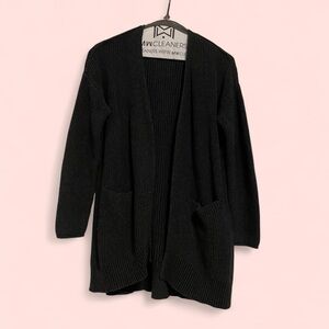 Women's Black Open-Front Sweater